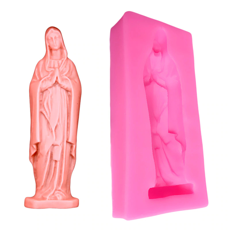 Moule En Silicone Vierge Marie Réutilisable - Pour Bougies, Résine, Savon, Plâtre - 3,2 X 15,5 X 5 Cm - Idéal DIY Et Décorations